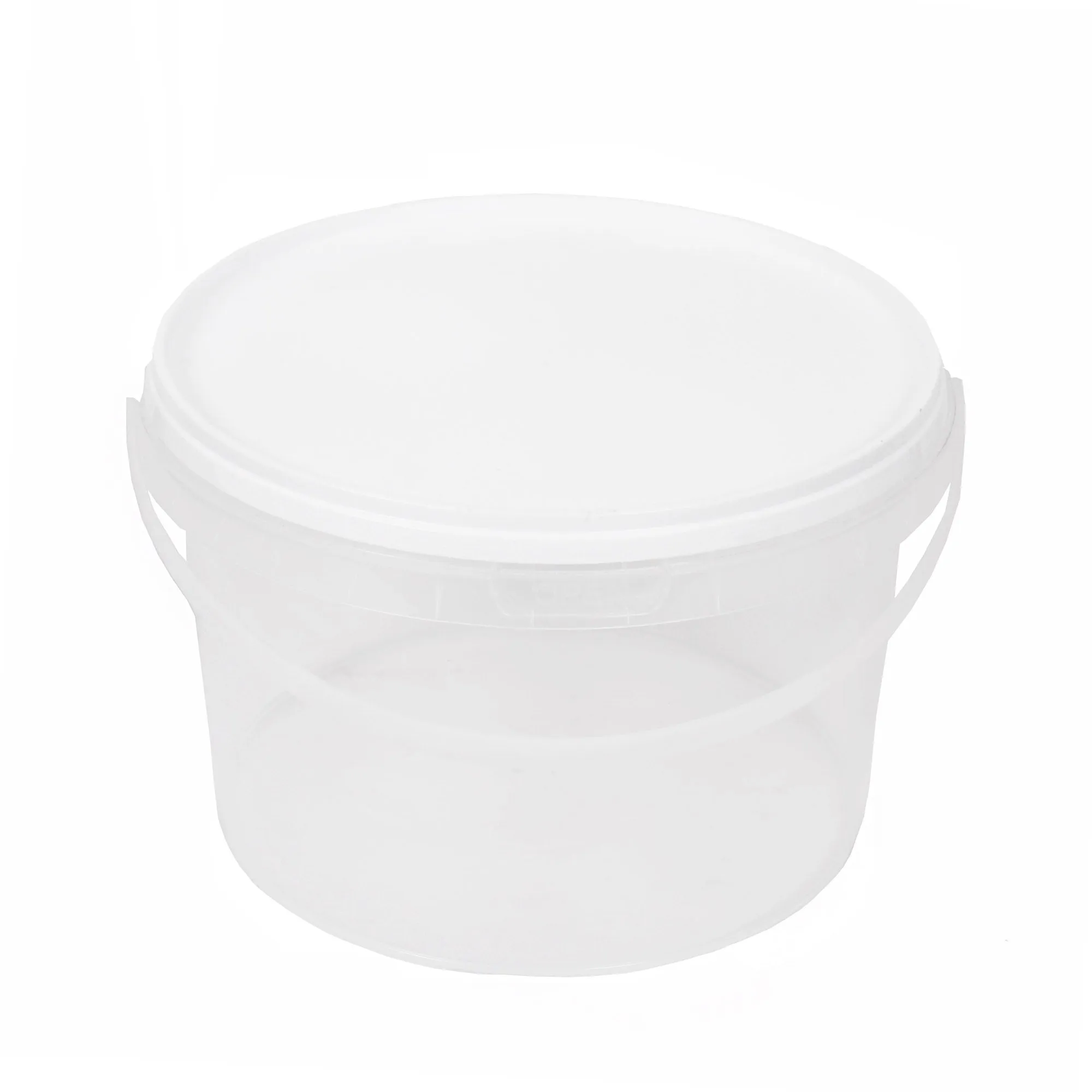2L Plastic Bucket Frosted Clear Air Tight Lid