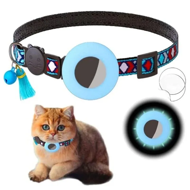 Anti-Lost Cats Collar - Breakaway Cats Collar Waterproof GPS Trackers Holder Lightweight Safety Pet Collars 0.4’’ Width