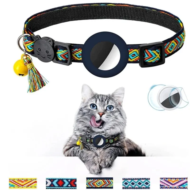 Anti-Lost Cats Collar - Breakaway Cats Collar Waterproof GPS Trackers Holder Lightweight Safety Pet Collars 0.4’’ Width