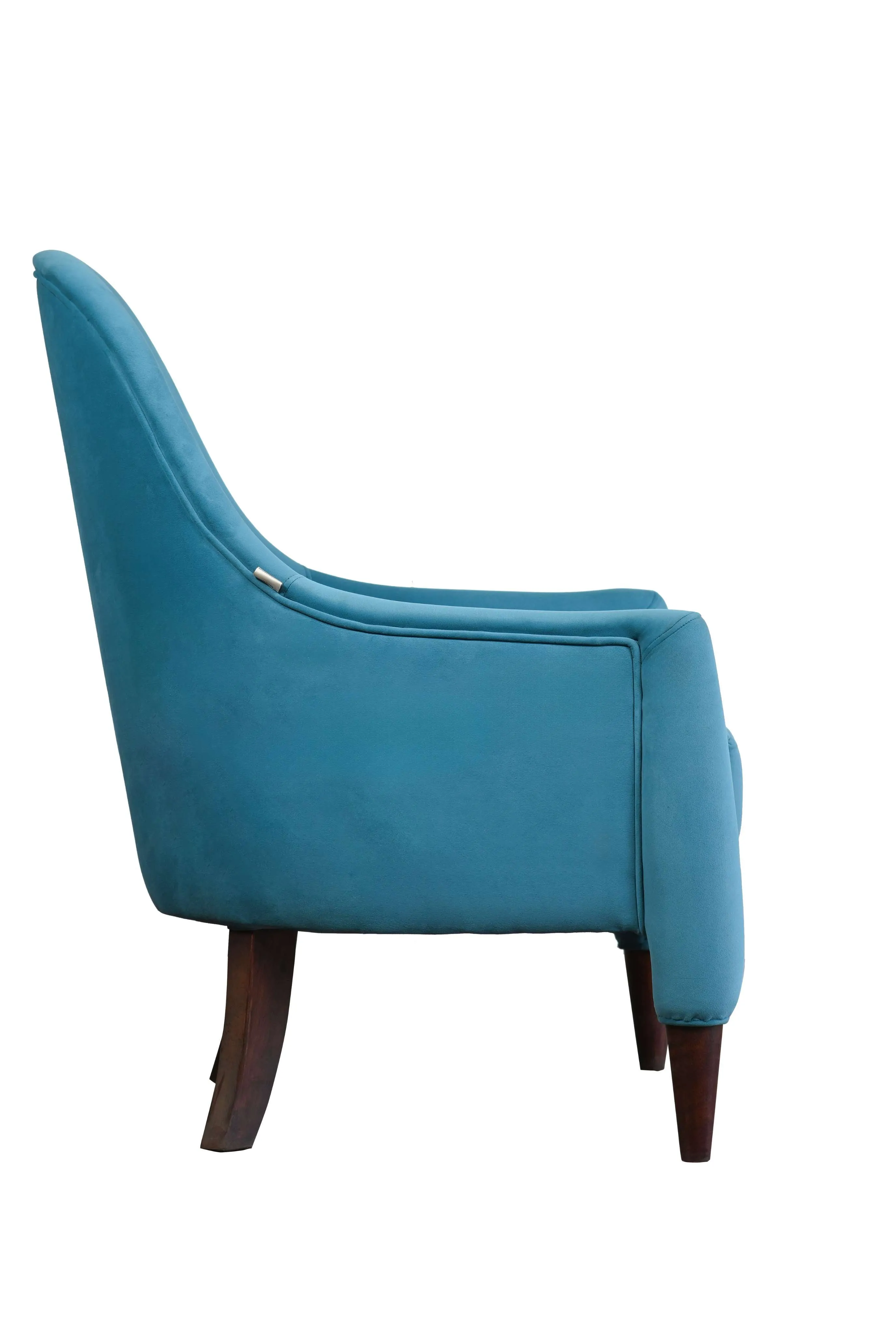 Aqua Blue Relaxing Chair With Classic Design & Polished Leg