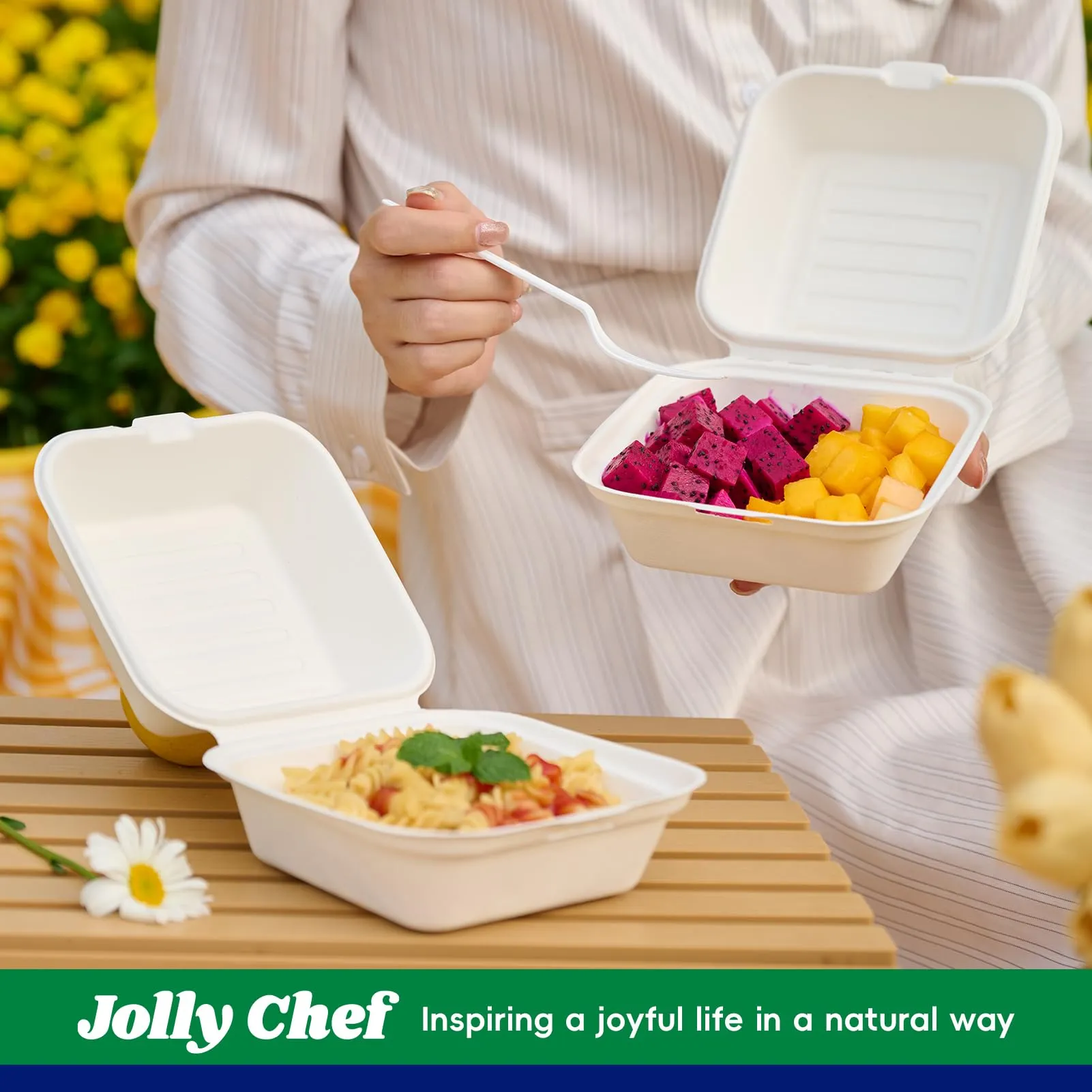 Compostable Clamshell Take Out Food Containers