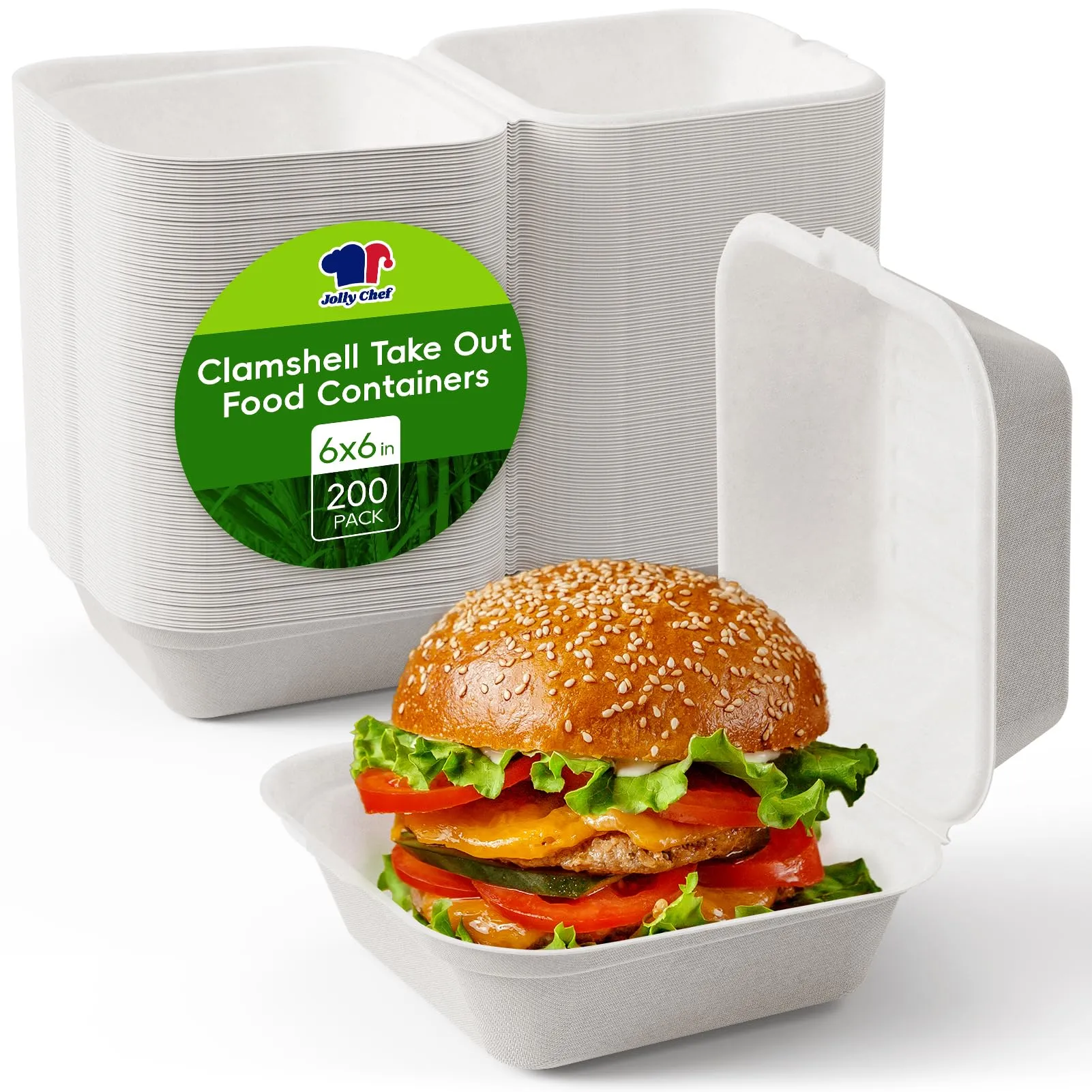 Compostable Clamshell Take Out Food Containers