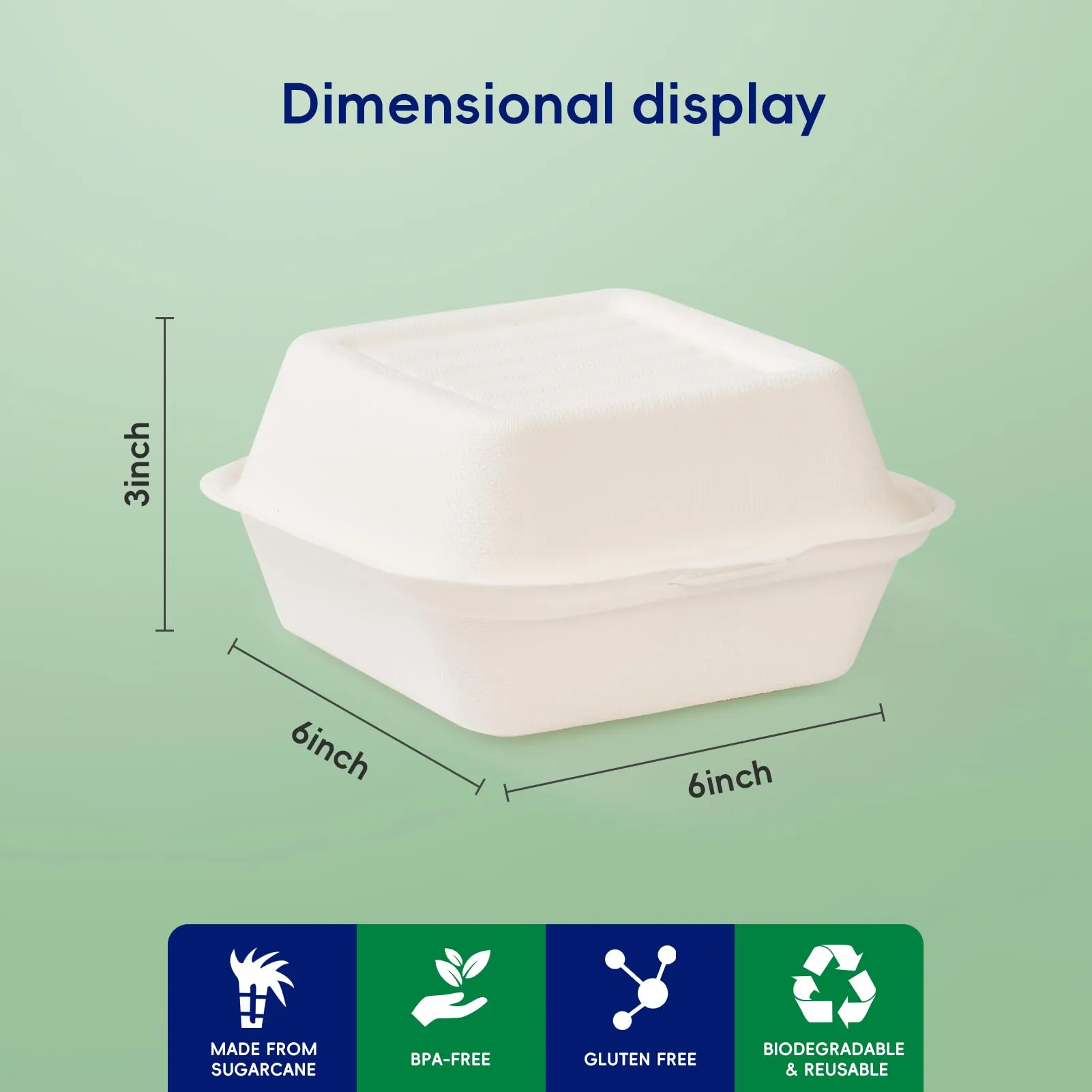 Compostable Clamshell Take Out Food Containers