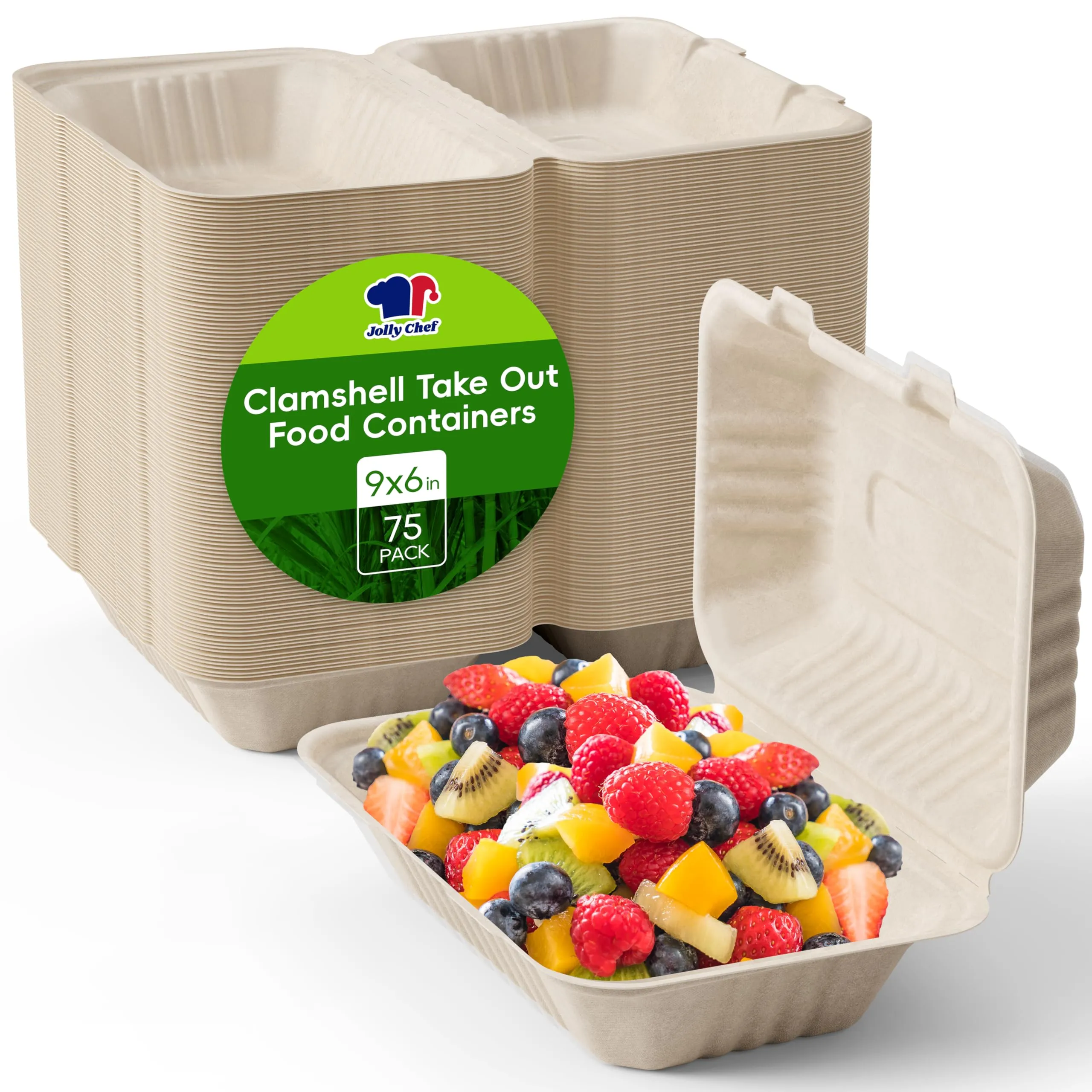 Compostable Clamshell Take Out Food Containers