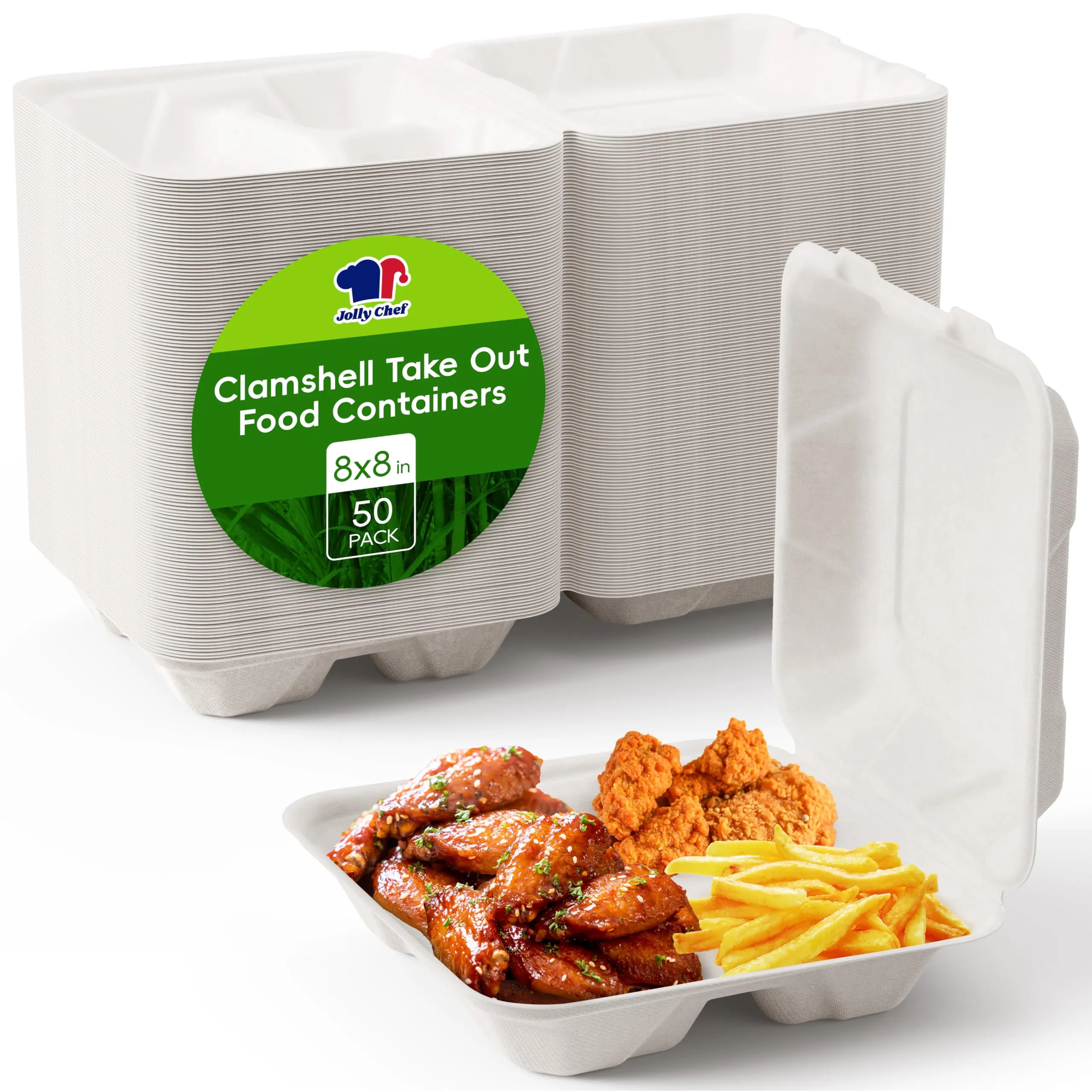 Compostable Clamshell Take Out Food Containers