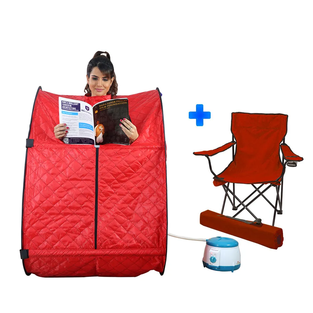 Kawachi Portable Steam and Sauna Bath SteamLife-Blue and Folding Camping Chair C74