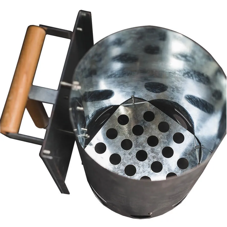 Mega Size 9L Charcoal Fire Starter Chimney - Flaming Coals
