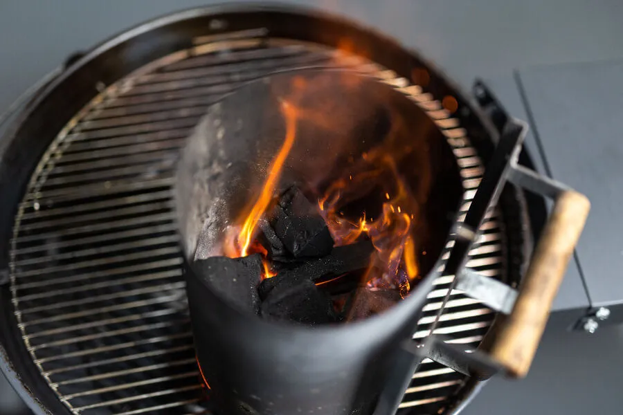 Mega Size 9L Charcoal Fire Starter Chimney - Flaming Coals