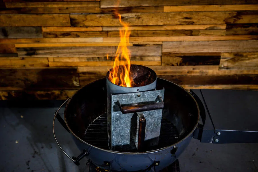 Mega Size 9L Charcoal Fire Starter Chimney - Flaming Coals