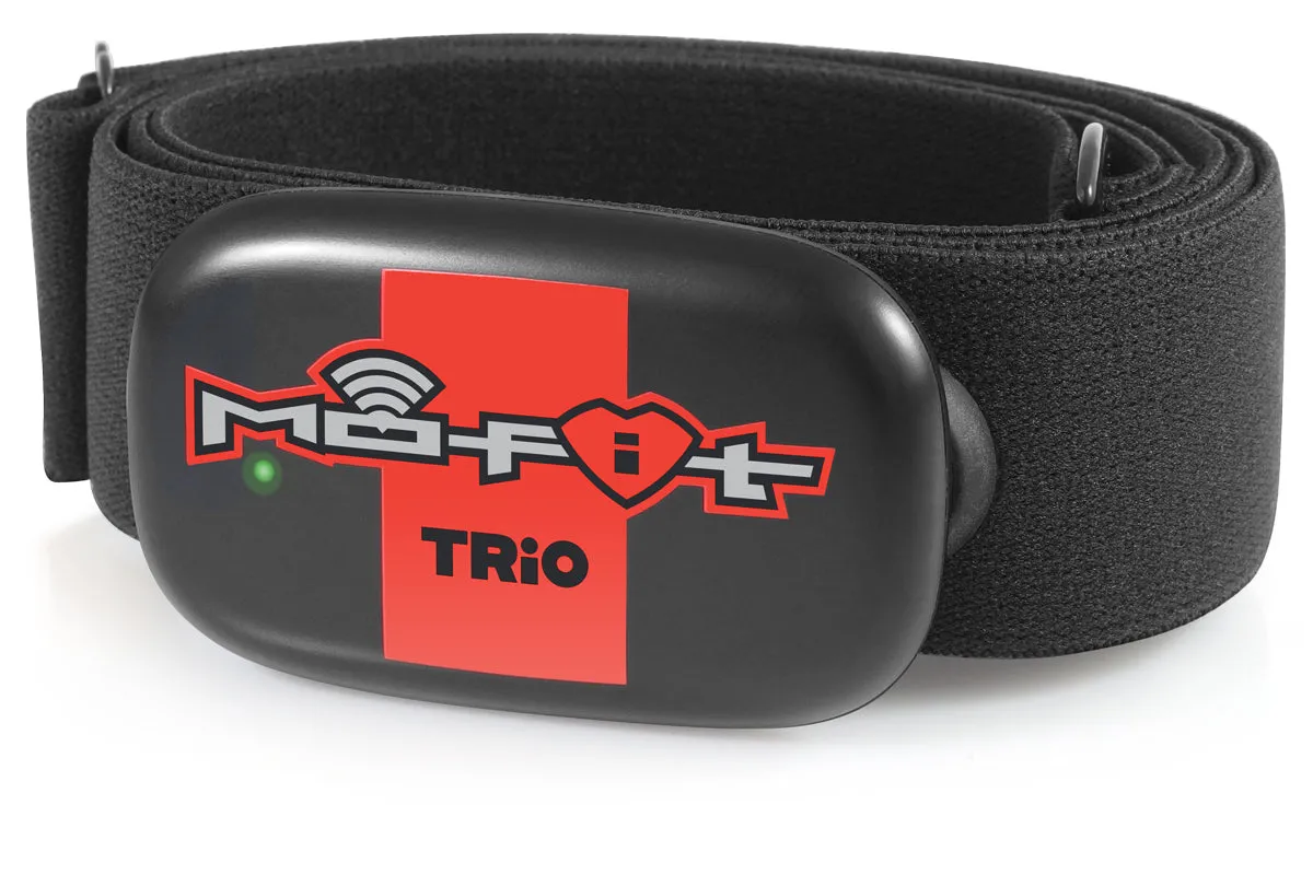 Mo-Fit Trio Heart Rate Monitor Chest Strap / HRM for Apple, Android, Peloton, Garmin, Strava, Zwift, ANT , 5.3 kHz Gym Equipment, and Bluetooth 4.0