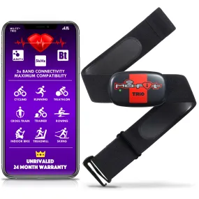Mo-Fit Trio Heart Rate Monitor Chest Strap / HRM for Apple, Android, Peloton, Garmin, Strava, Zwift, ANT , 5.3 kHz Gym Equipment, and Bluetooth 4.0