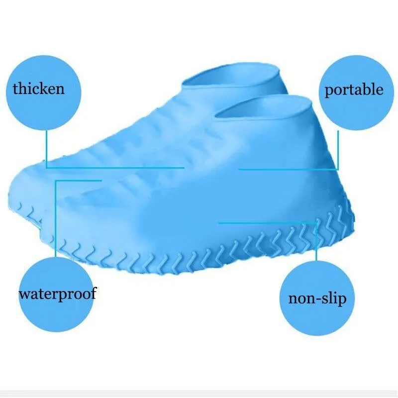 Reusable silicone Waterproof Shoe Cover -F49-8-502-Blue